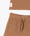 Ensemble 2 pièces en gaze de coton bébé garçon short + tee-shirt